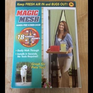 Magic Mesh Hands-Free Screen Door NIP